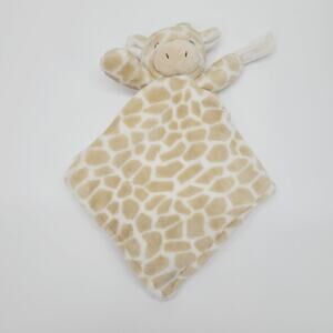 Carters Giraffe Plush Lovey Security Blanket Tan White Pacifier Loop 2016